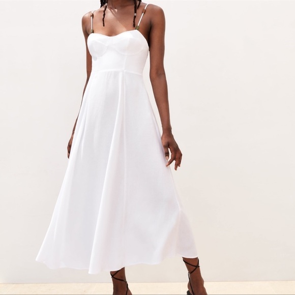 ZARA SWEETHEART NECKLINE DRESS - Picture 3 of 16